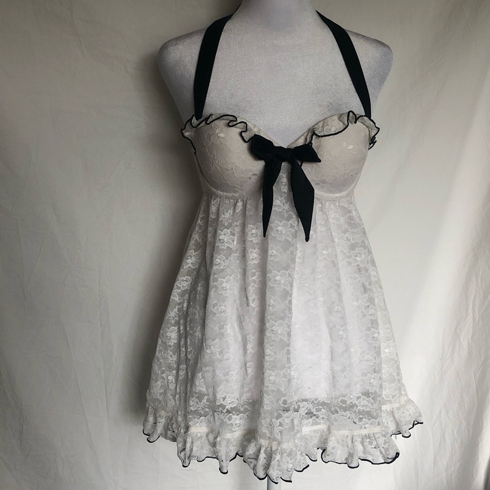 Vintage La Senza White Baby Doll Bustier Camisole